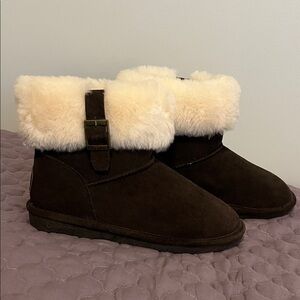 BearPaw Abby fur trim booties